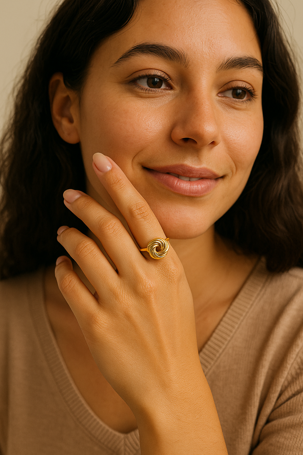 Golden Goddess Knot Ring