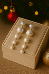 Celestial Glow Pearl Drop Earrings - Kemyu
