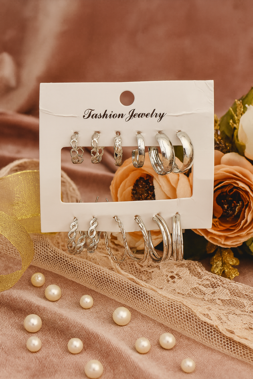 Silver Hoop Glam Set | 6 Pairs of Chic & Classy Earrings for Every Mood!