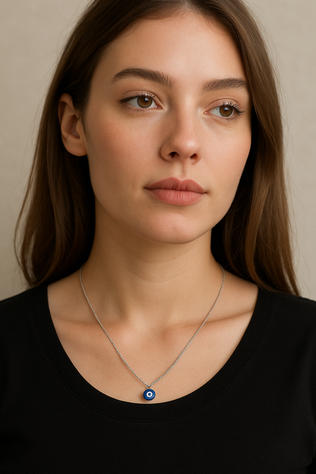 “Eyes on You” – Statement Evil Eye Pendant Necklace