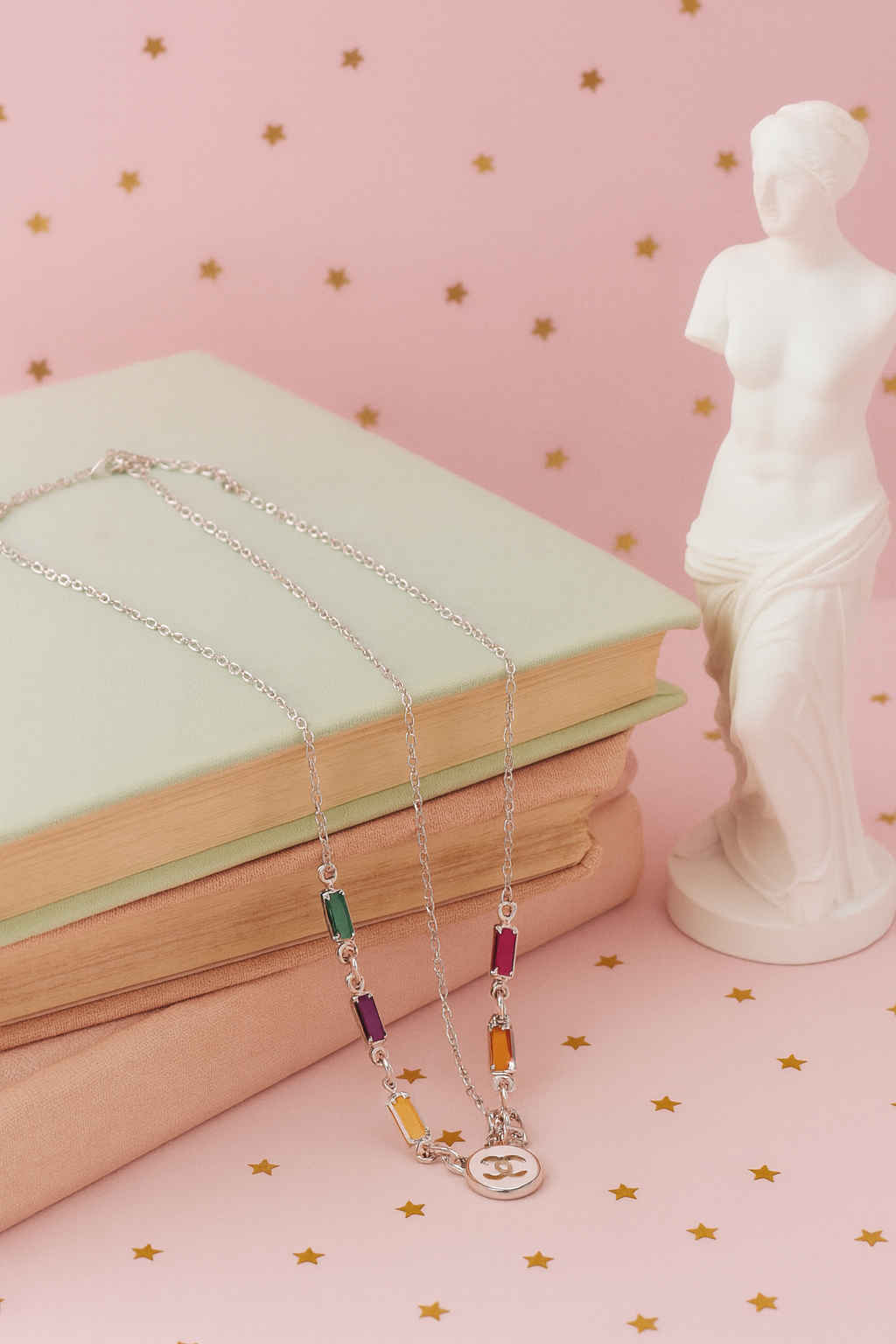 Elegance Redefined: The Iconic Multicolor Charm Necklace