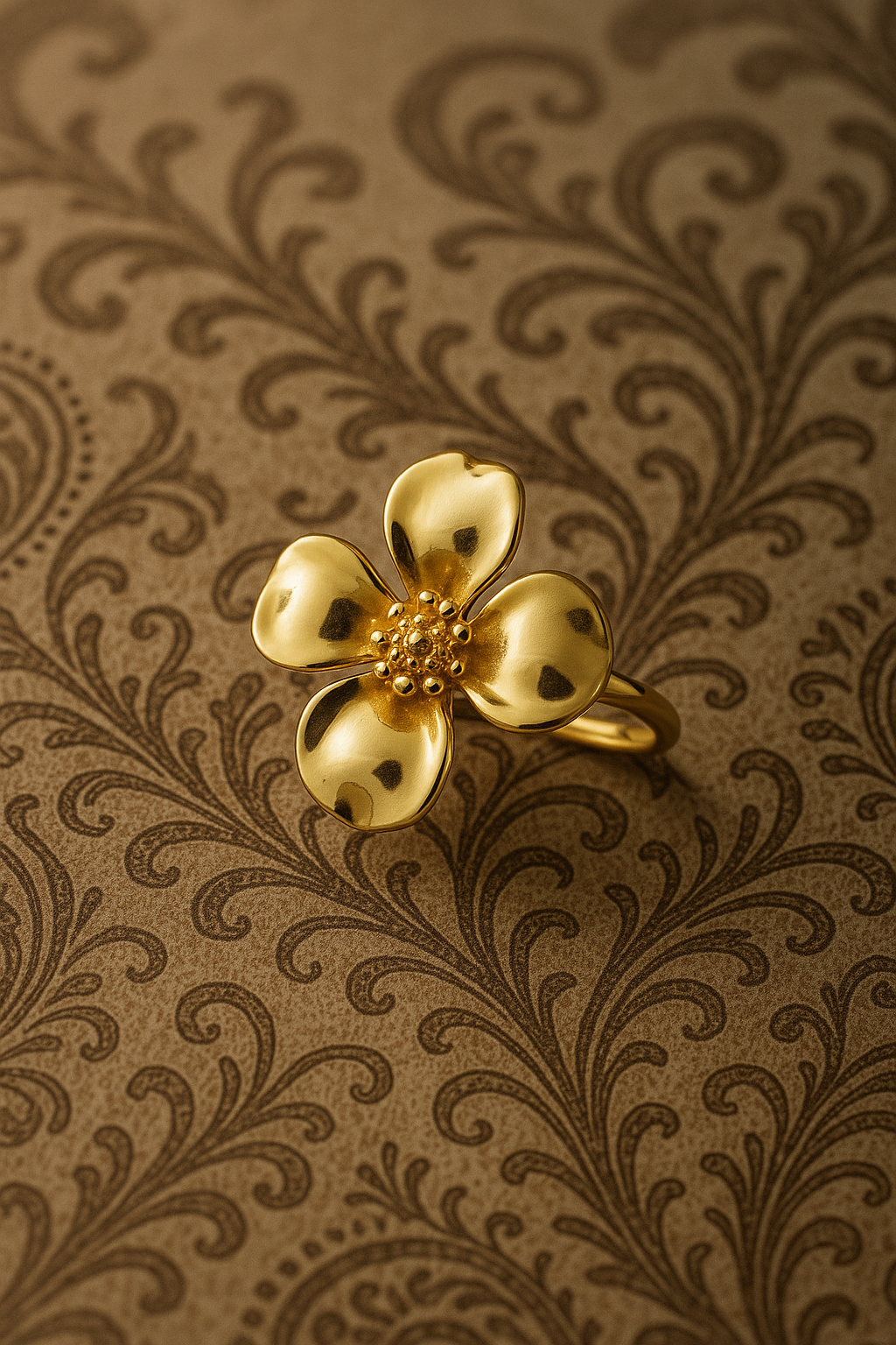 Golden Bloom Elegance – A Dazzling Statement Ring That Steals the Spotlight!