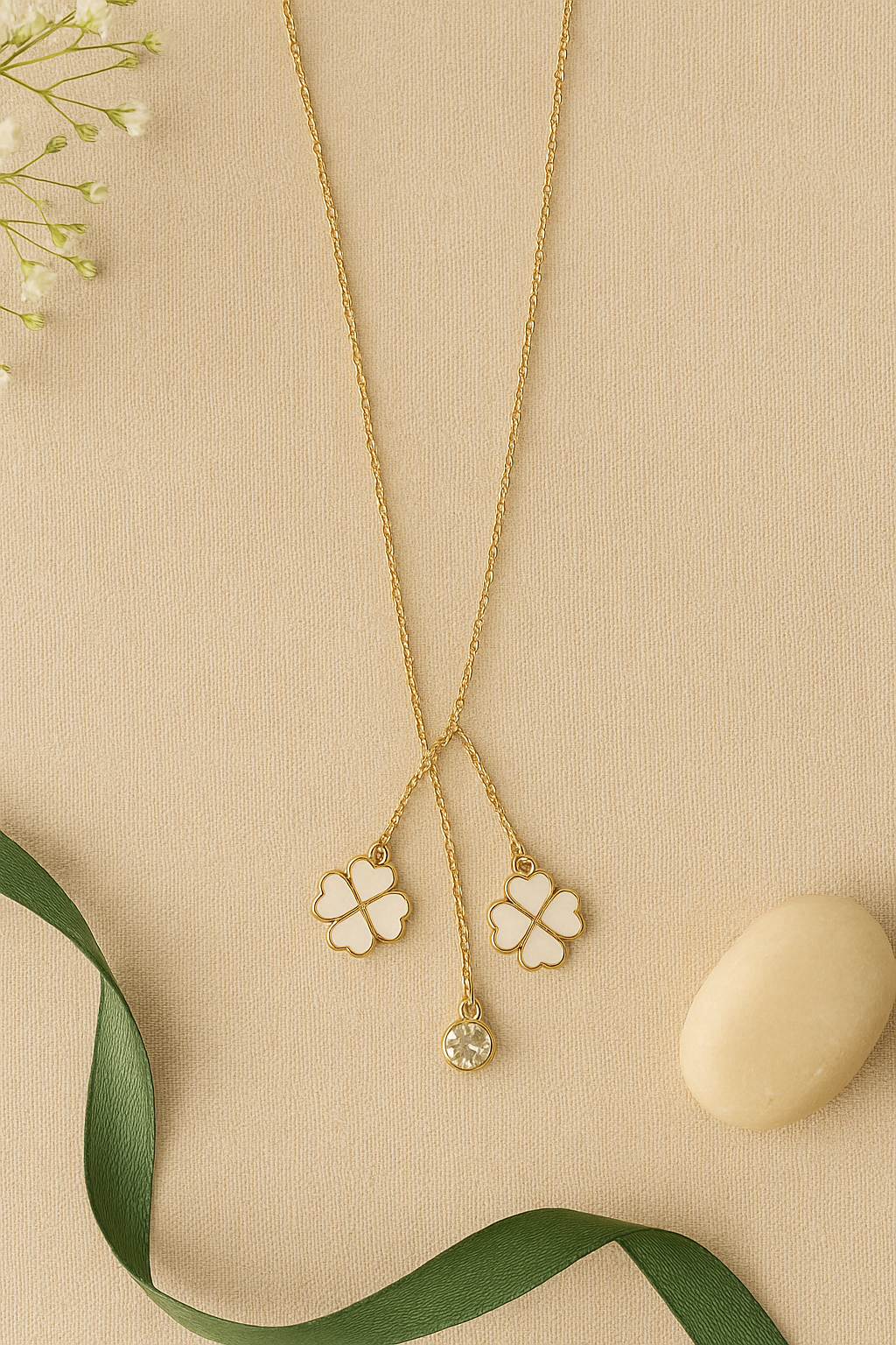 Golden Grace: The Clover Charm Necklace