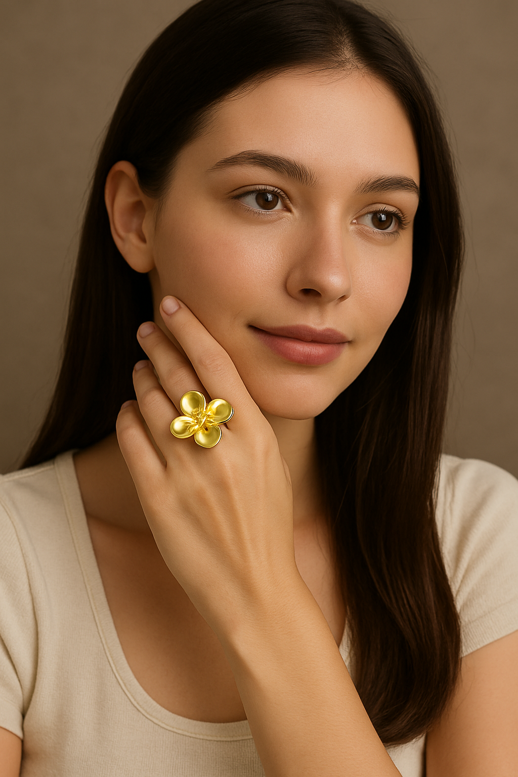 Golden Bloom Elegance – A Dazzling Statement Ring That Steals the Spotlight!