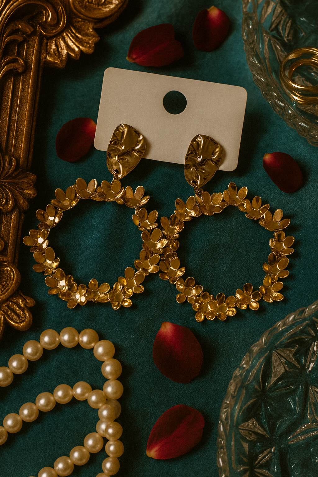 Golden Bloom Hoop Earrings – A Touch of Timeless Radiance