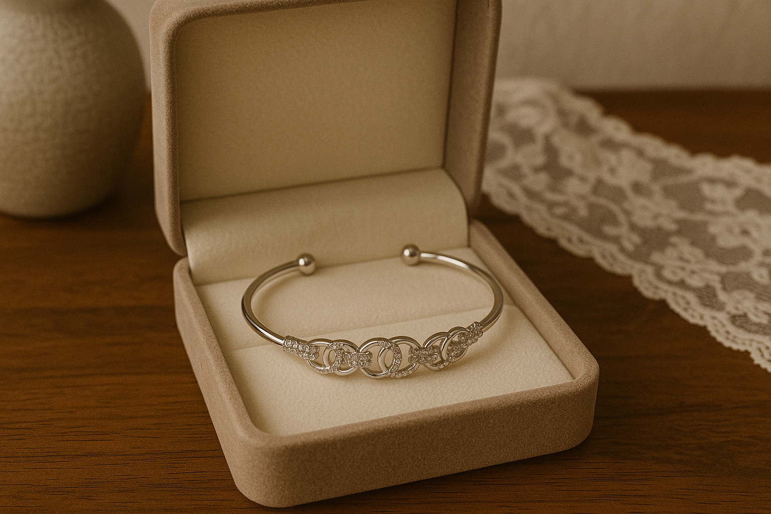 Grace in Every Glance – The Silver Loop Charm Bracelet