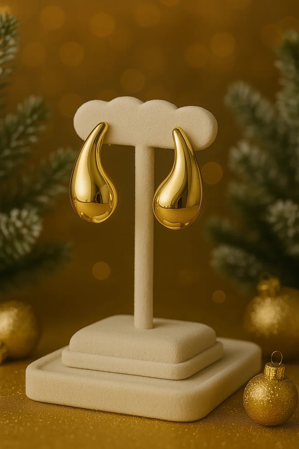 Golden Glam Drop Earrings - Kemyu