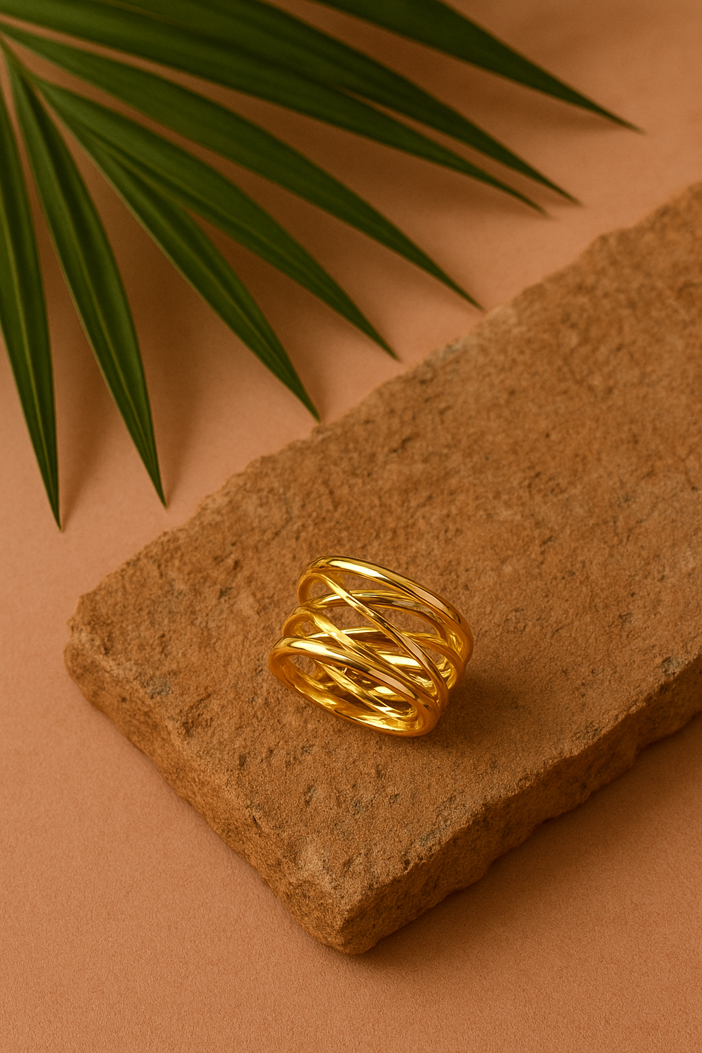Golden Embrace Statement Ring