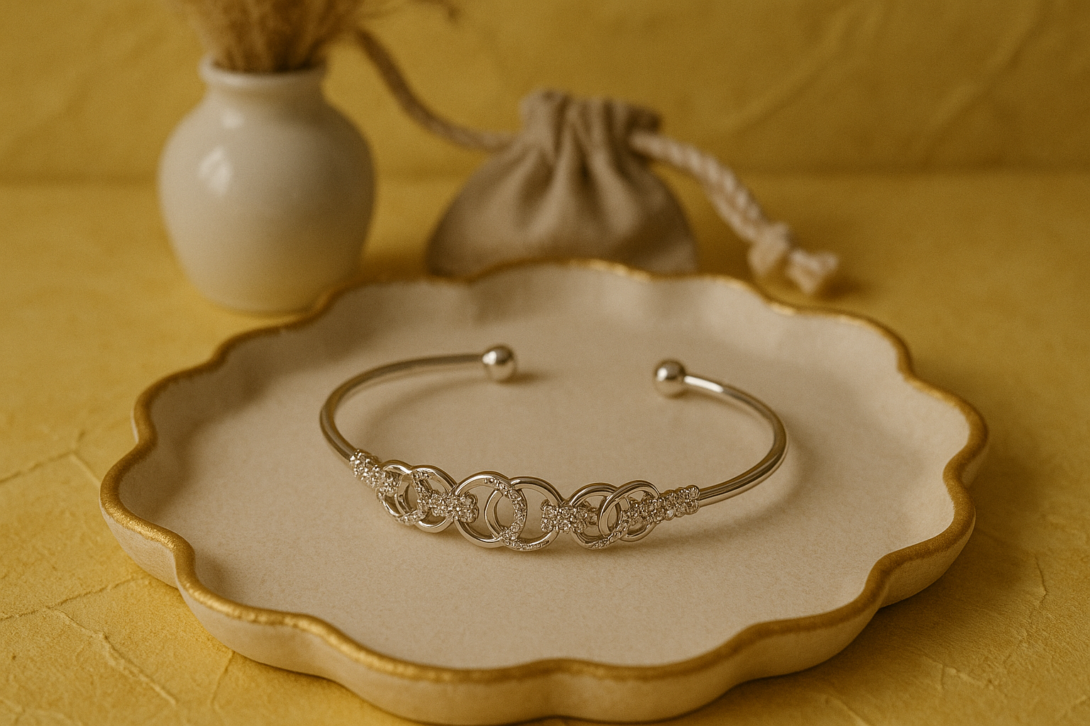 Grace in Every Glance – The Silver Loop Charm Bracelet