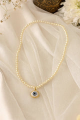 Divine Gaze Pearl Necklace – Where Elegance Meets Protection - Kemyu