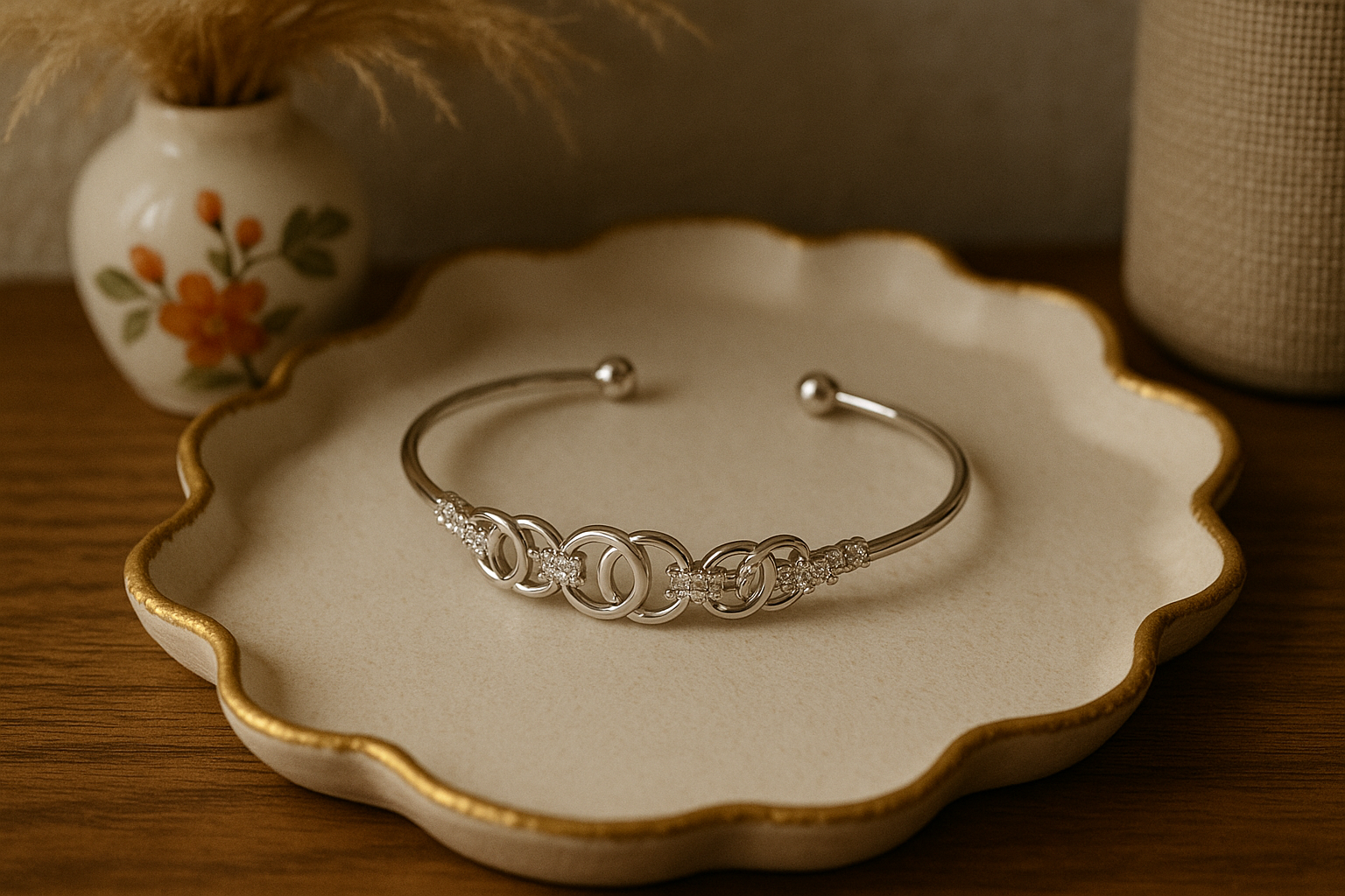 Grace in Every Glance – The Silver Loop Charm Bracelet