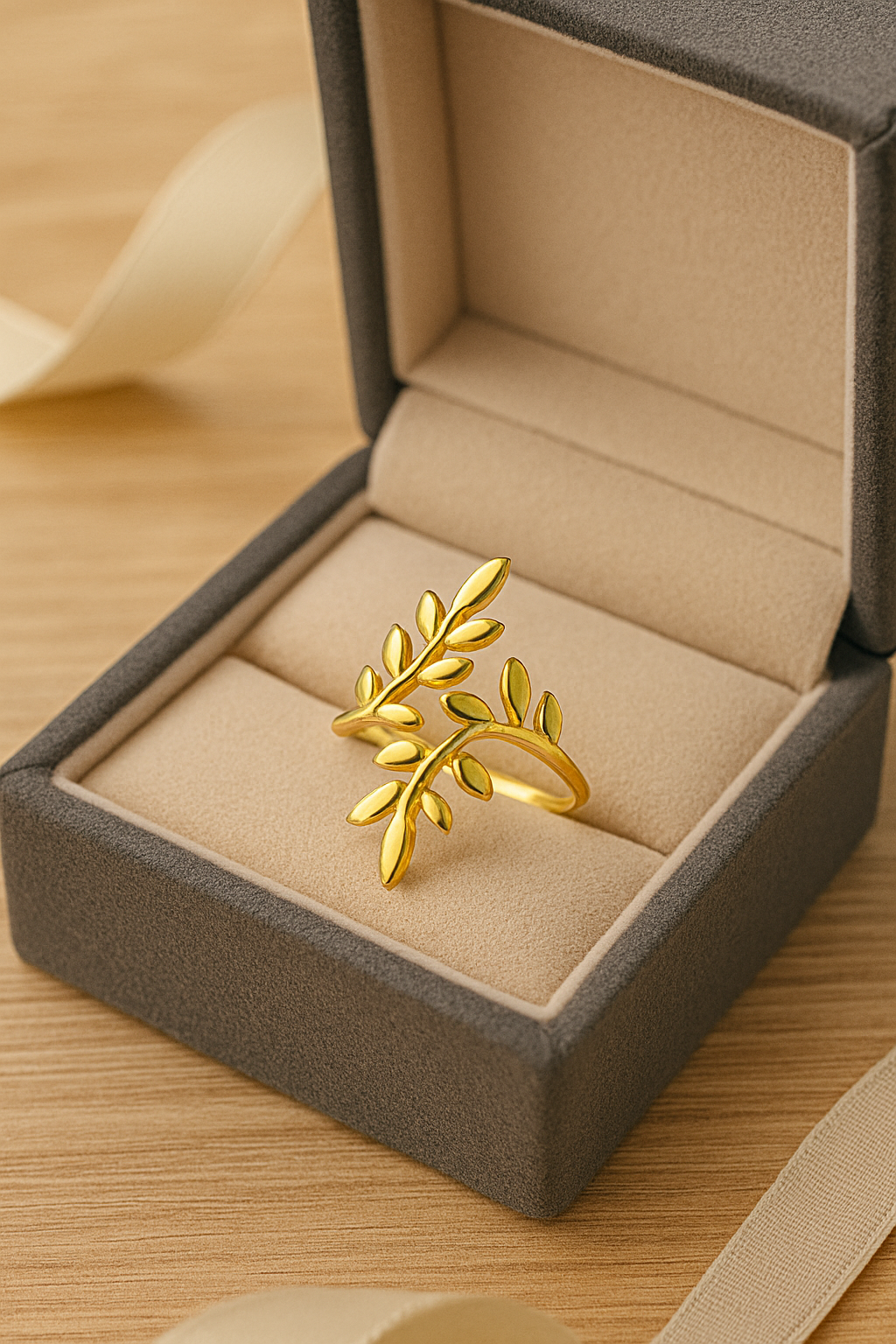 The Royal Vine – Luxe Gold Leaf Ring