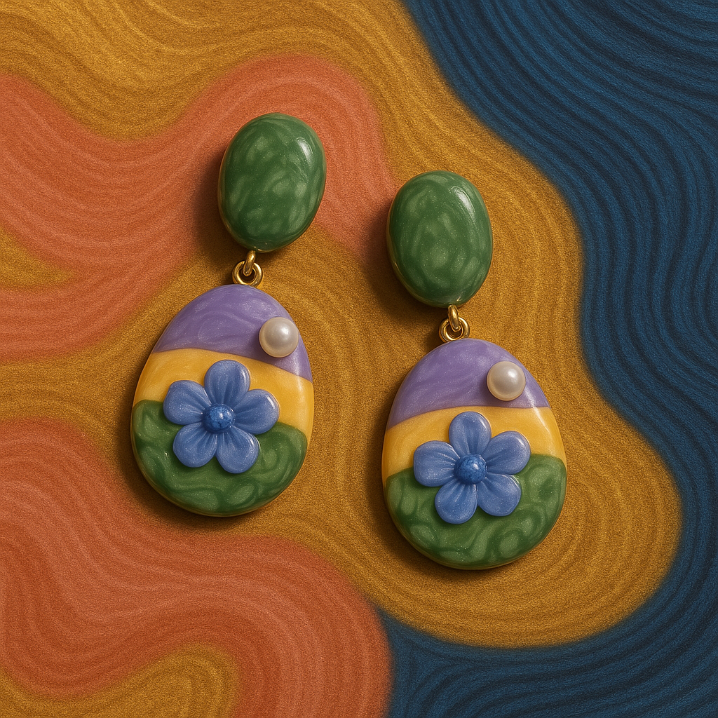 Bloom & Glow – Handcrafted Floral Dangle Earrings