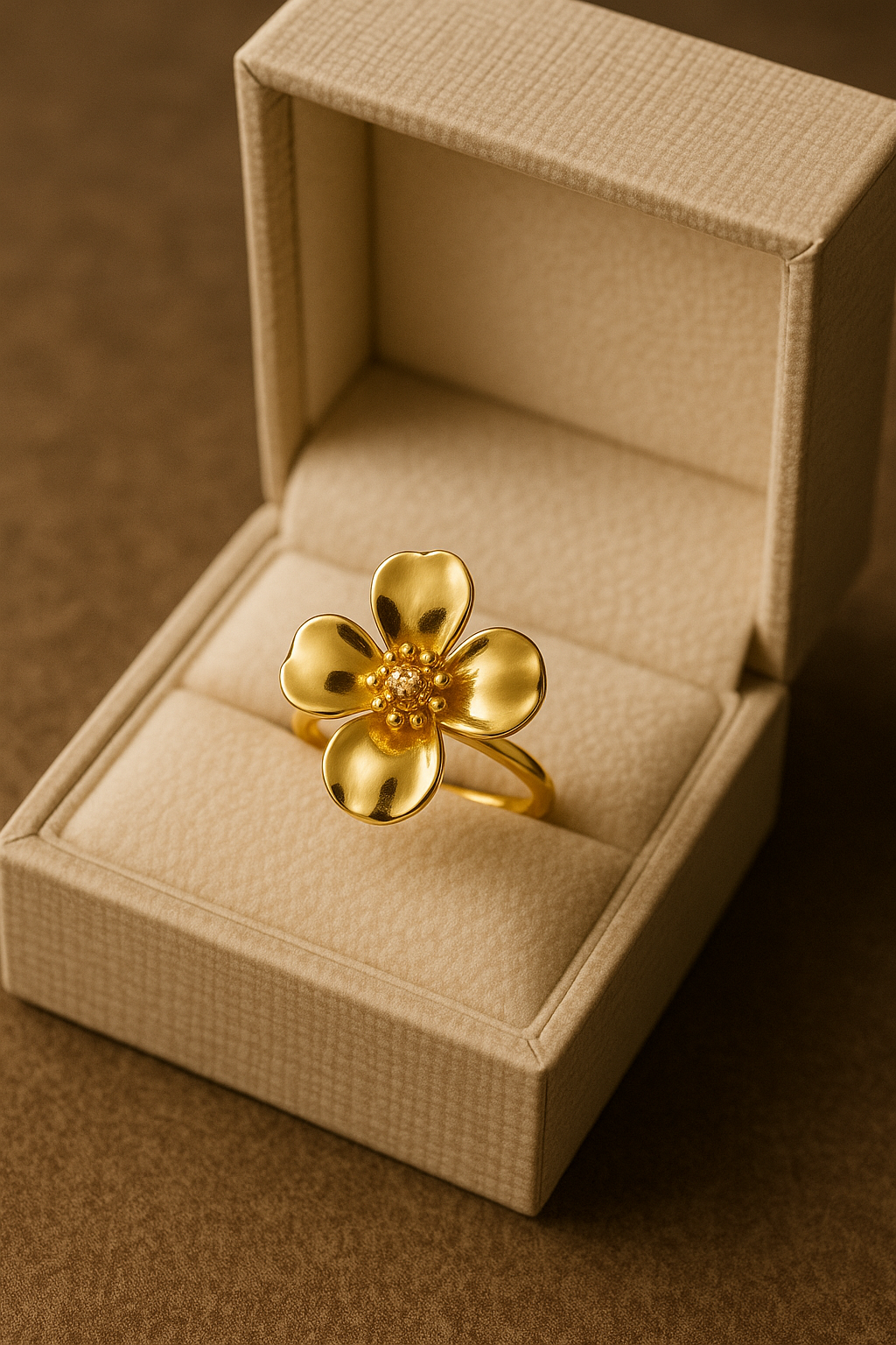 Golden Bloom Elegance – A Dazzling Statement Ring That Steals the Spotlight!