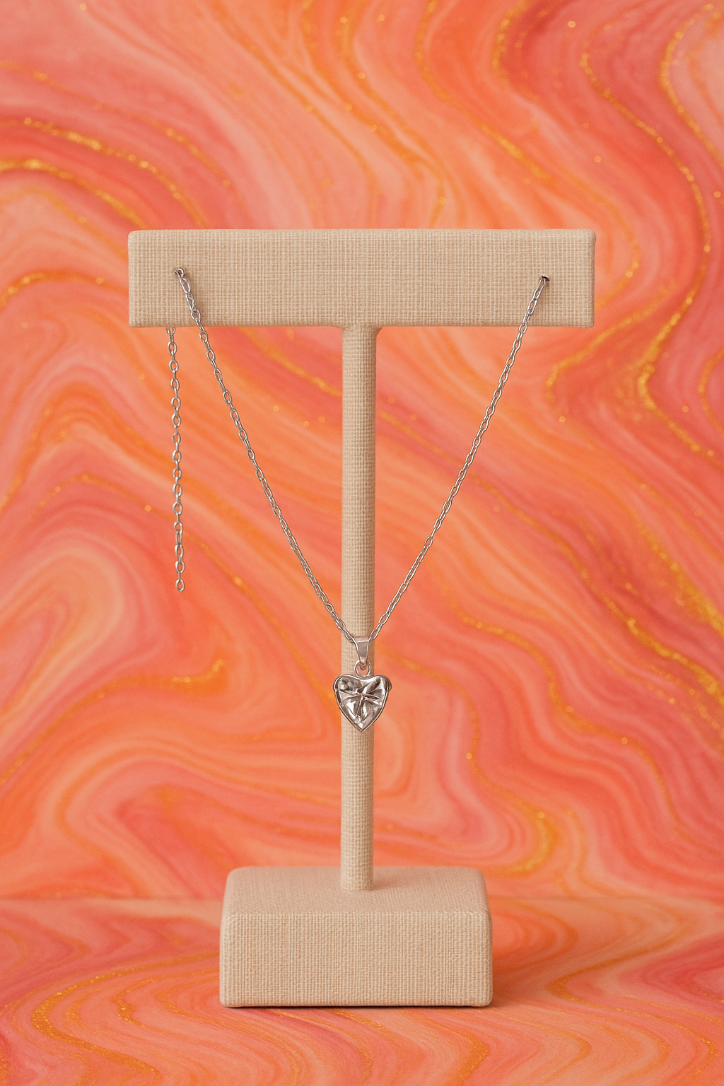 Heart of Elegance – Sterling Silver Sparkle Necklace