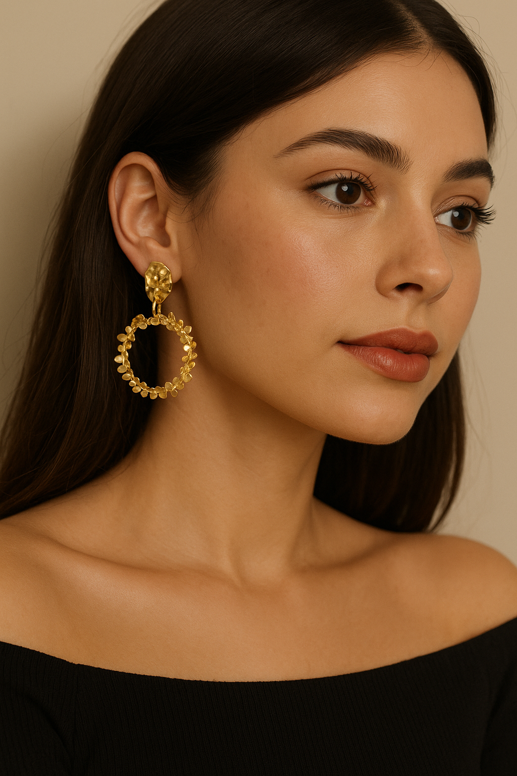 Golden Bloom Hoop Earrings – A Touch of Timeless Radiance