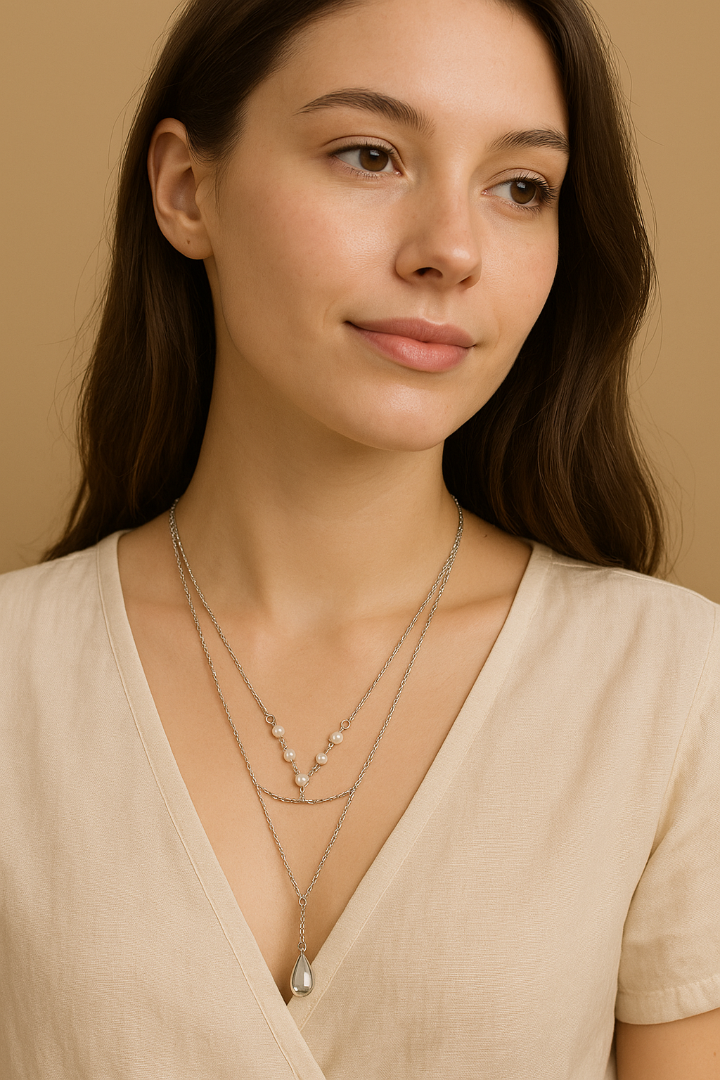 Elegance in Every Layer — The Silver Serenity Necklace