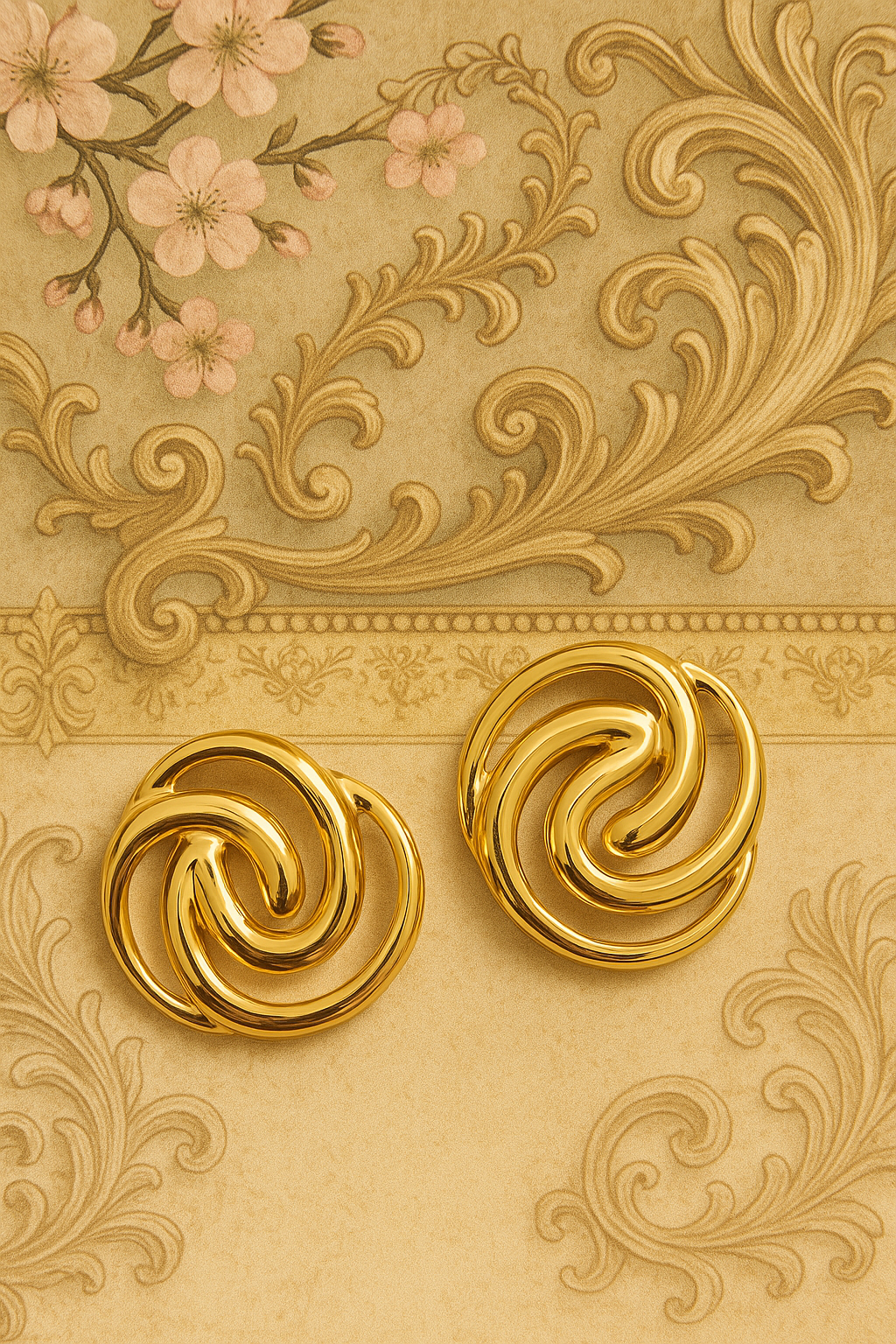 Golden Swirl Glam | Statement Earrings That Speak Elegance!