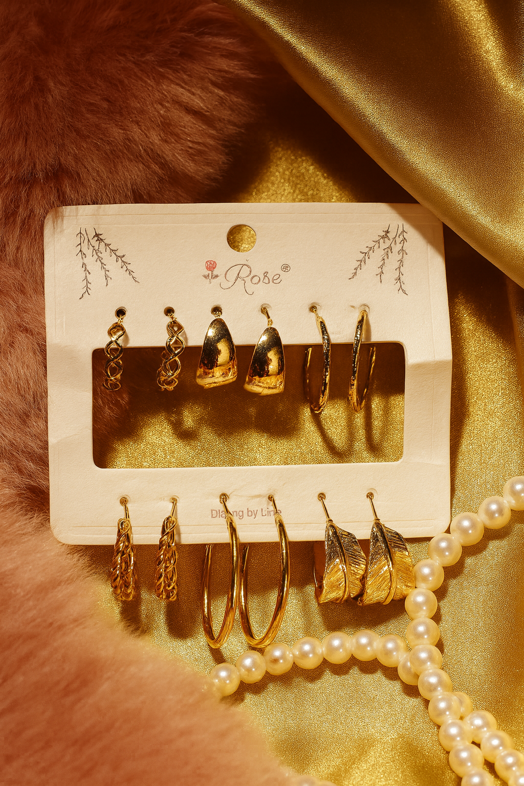 Golden Glow Earring Combo Set – 6-in-1 Glam Edition