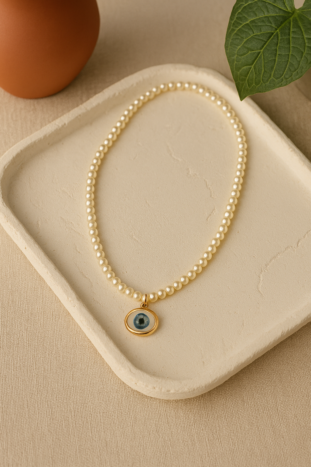 Divine Gaze Pearl Necklace – Where Elegance Meets Protection