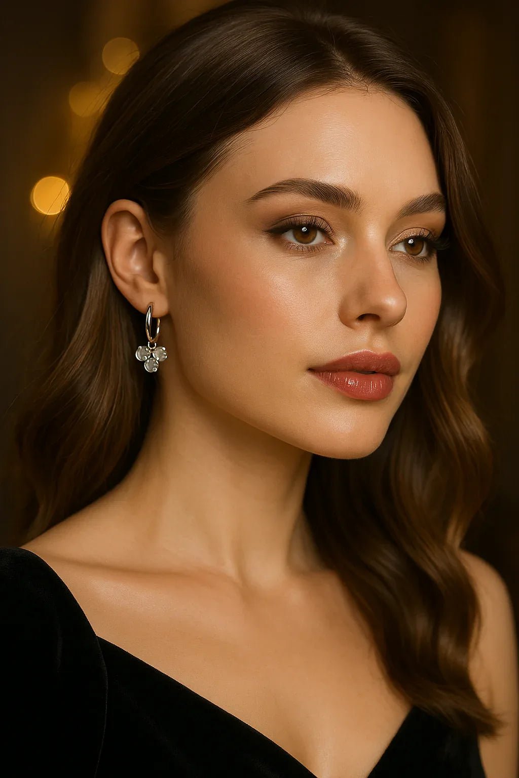 Ethereal Elegance – The Silver Cherry Drop Earrings - Kemyu