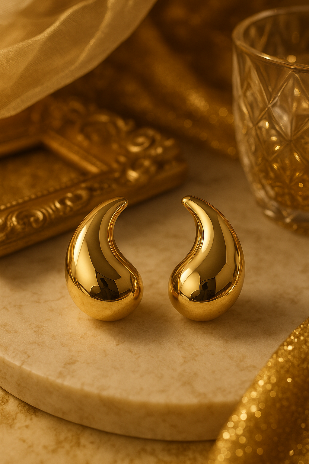 Golden Glam Drop Earrings