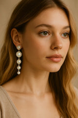 Celestial Glow Pearl Drop Earrings - Kemyu