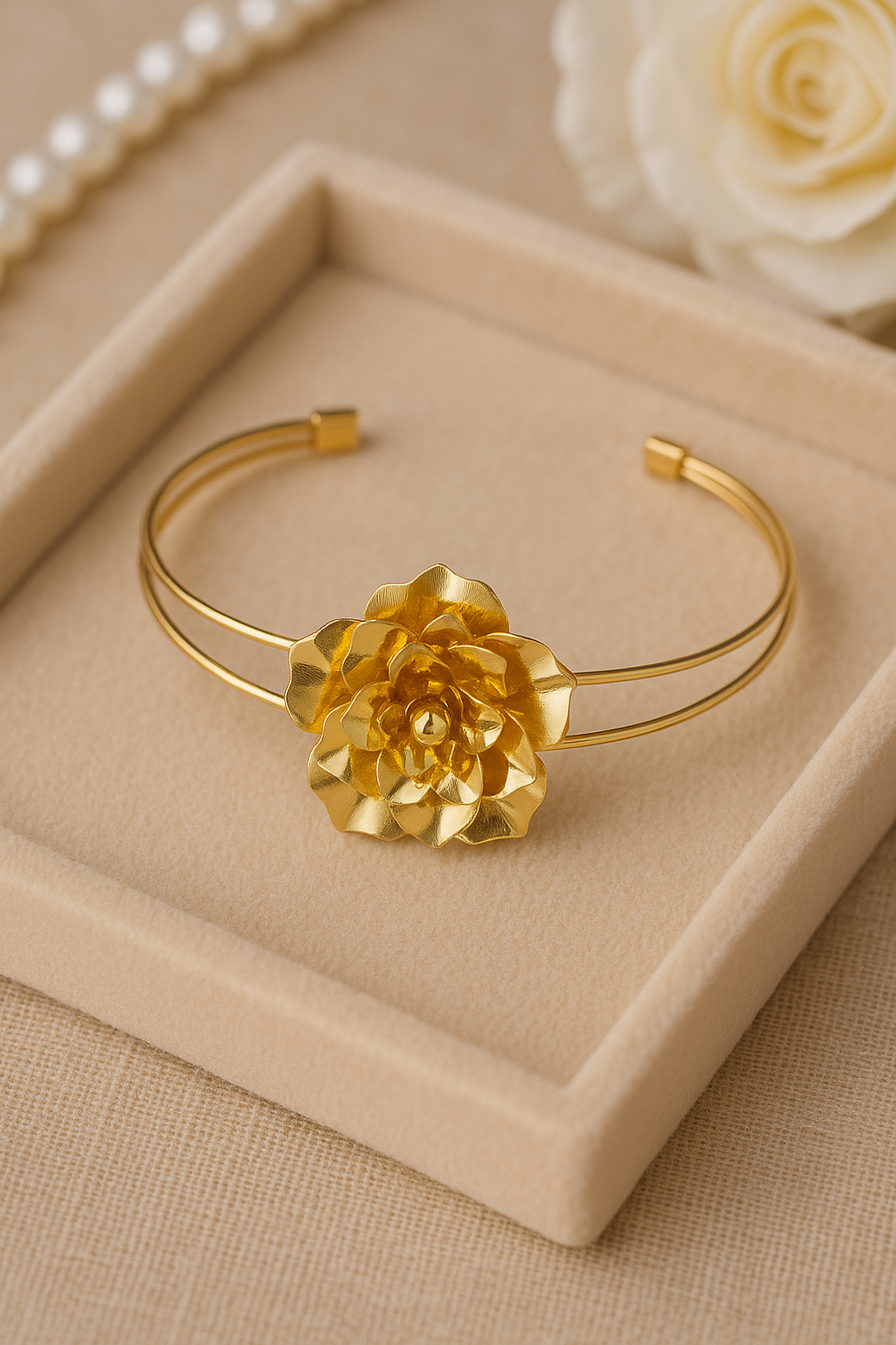 Glow & Grace: The Golden Petal Bangle