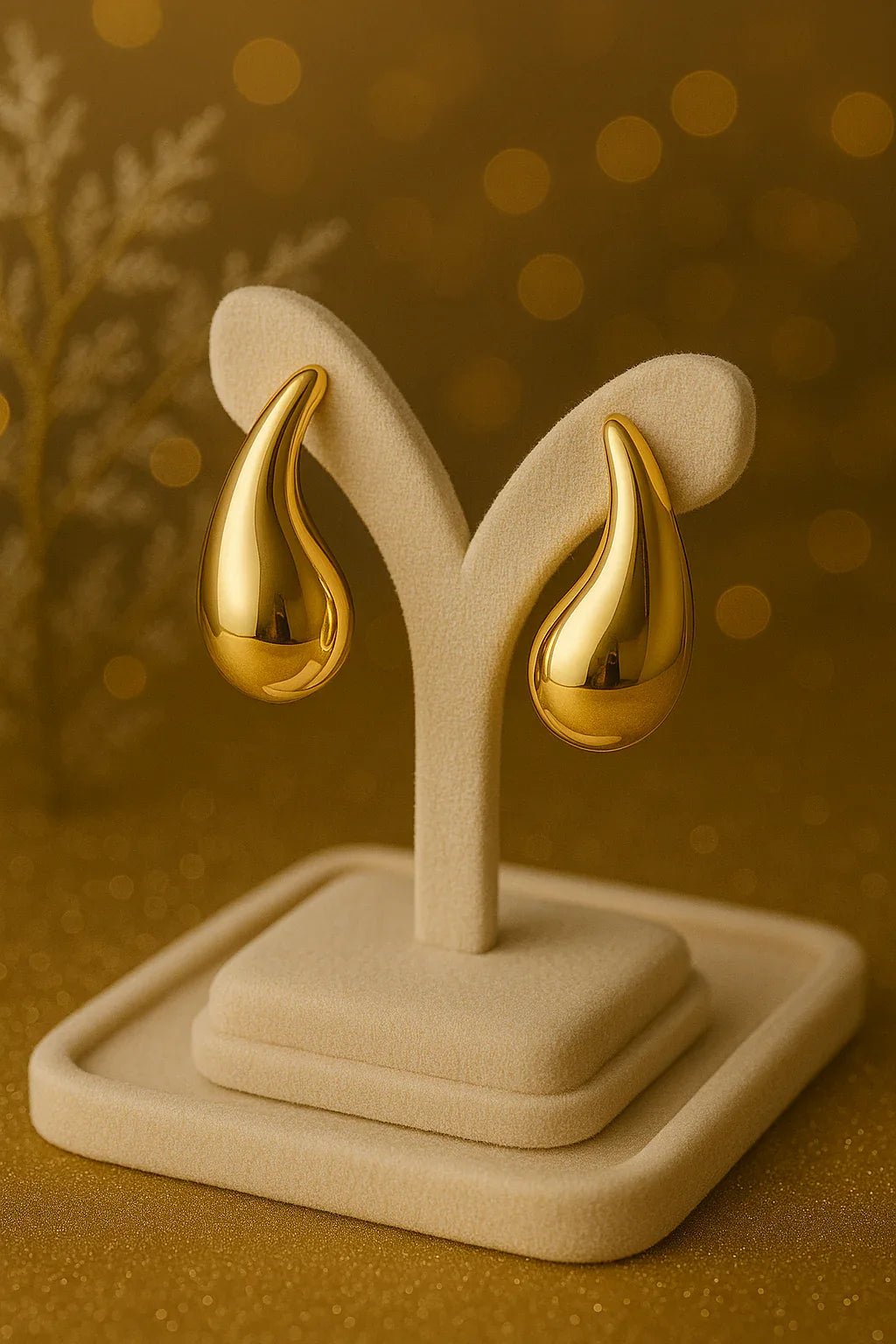 Golden Glam Drop Earrings - Kemyu