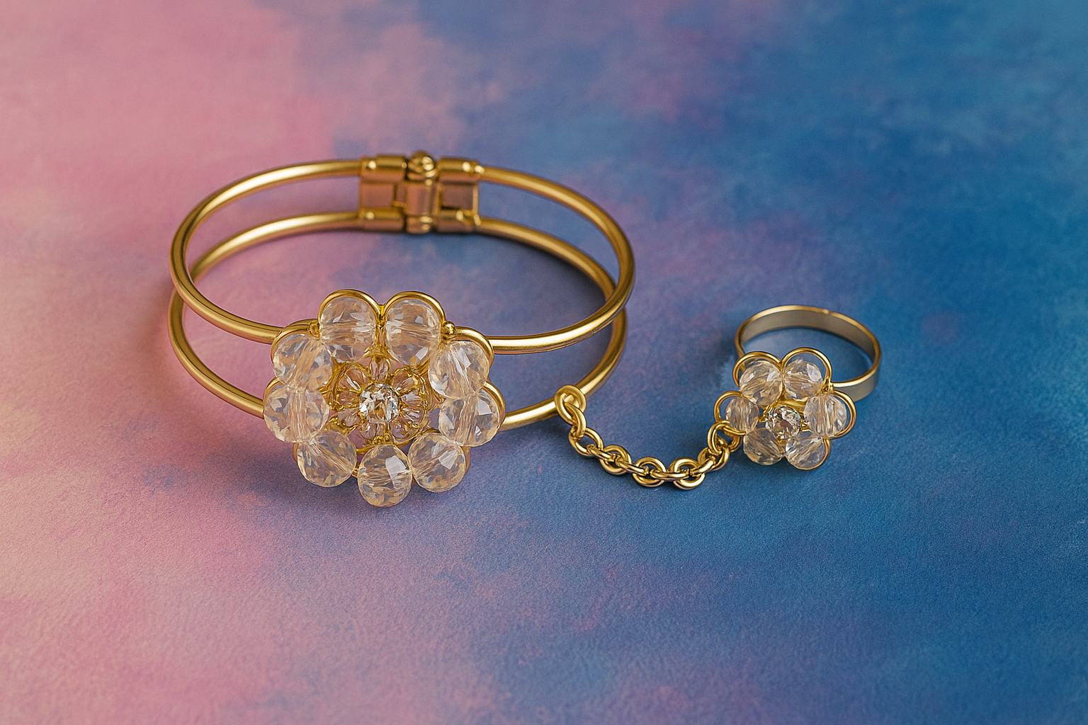 Golden Bloom Elegance — Where Grace Meets Sparkle