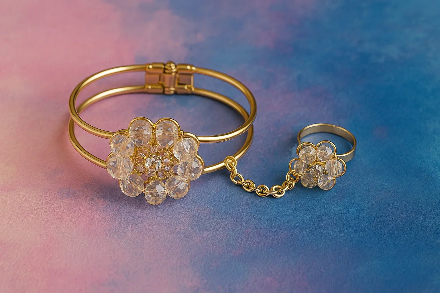 Golden Bloom Elegance — Where Grace Meets Sparkle - Kemyu