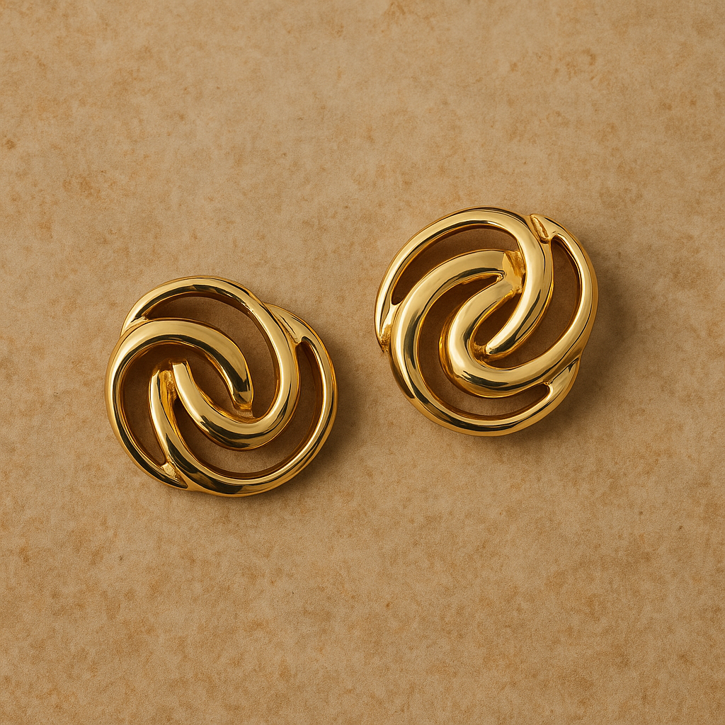 Golden Swirl Glam | Statement Earrings That Speak Elegance!