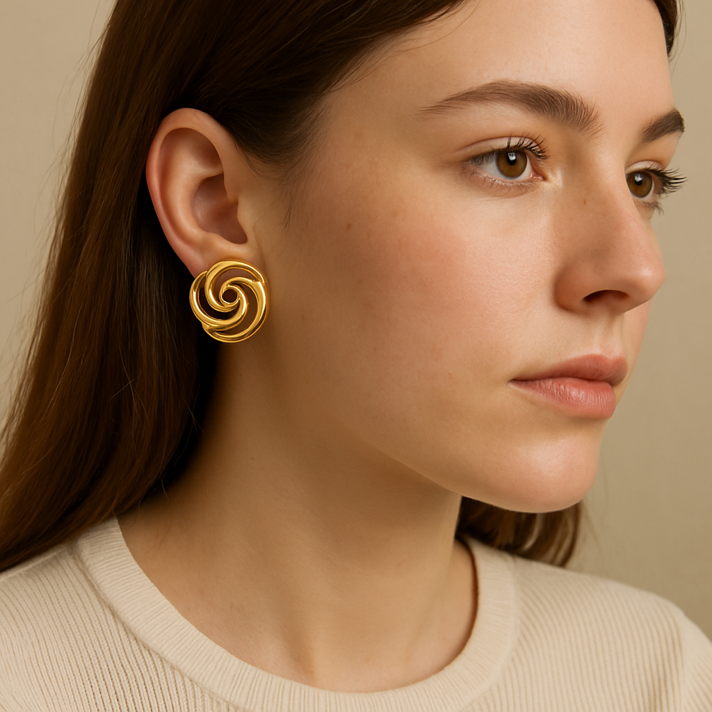 Golden Swirl Glam | Statement Earrings That Speak Elegance!