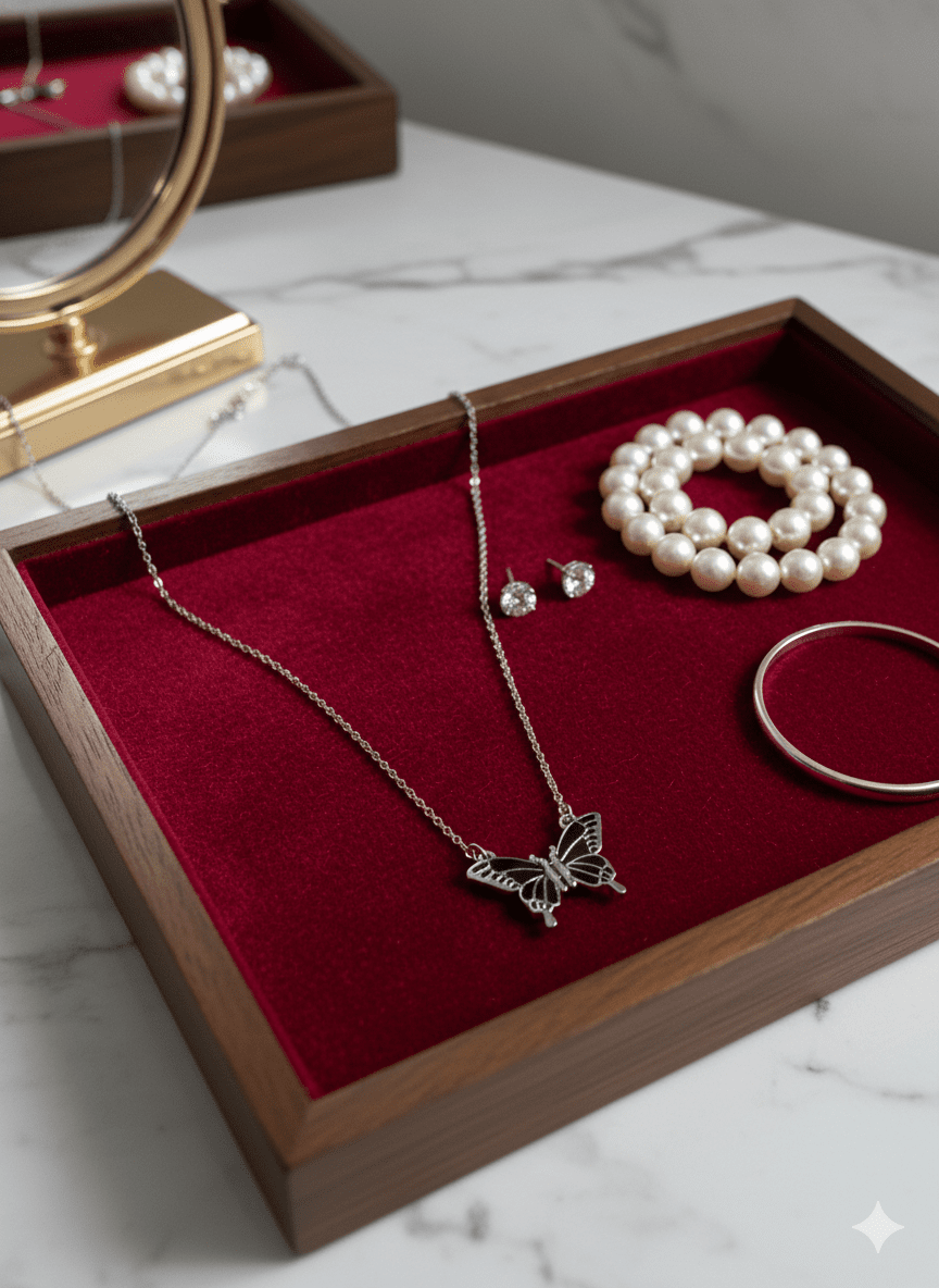 Metamorphosis in Silver: The Midnight Monarch Necklace