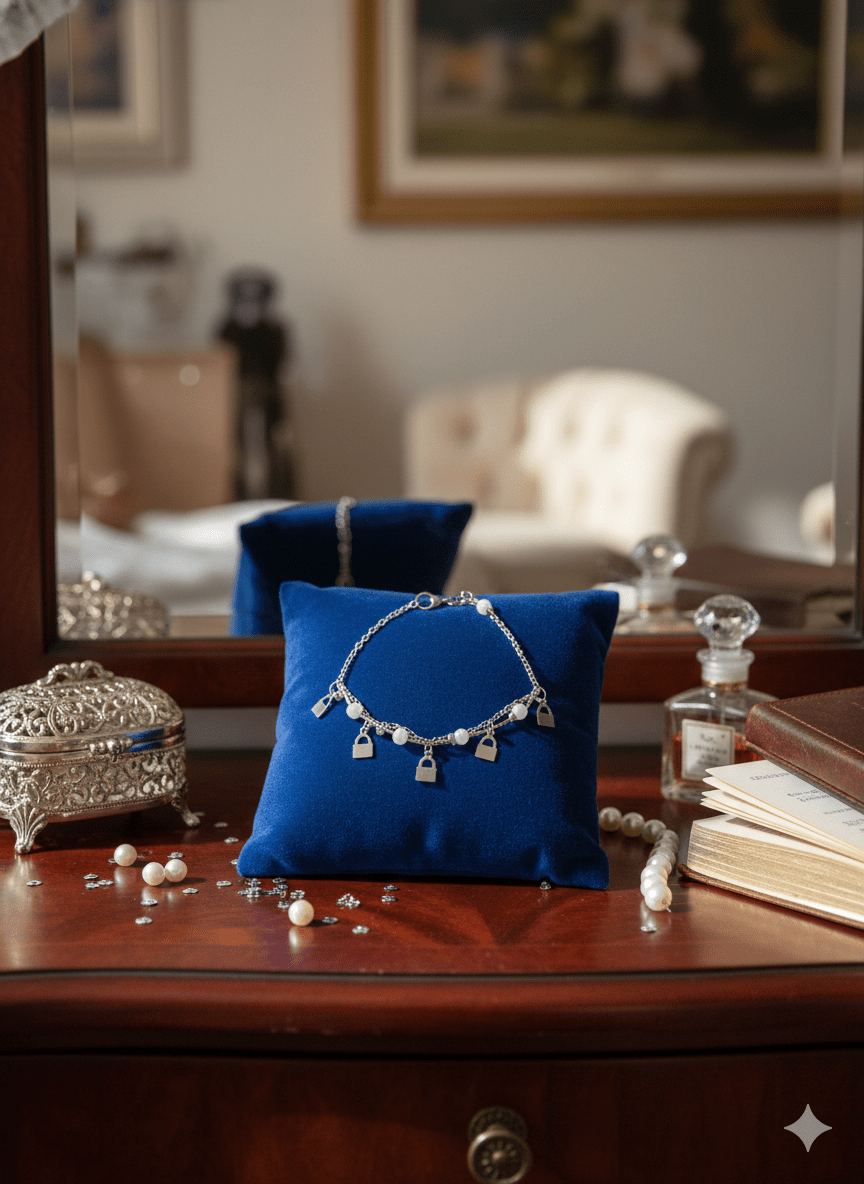 The Keeper of Secrets: Handcrafted Padlock Charm Bracelet