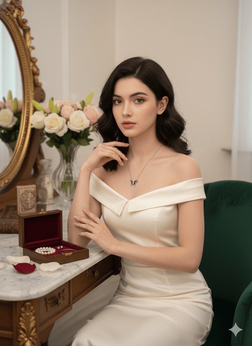 Metamorphosis in Silver: The Midnight Monarch Necklace