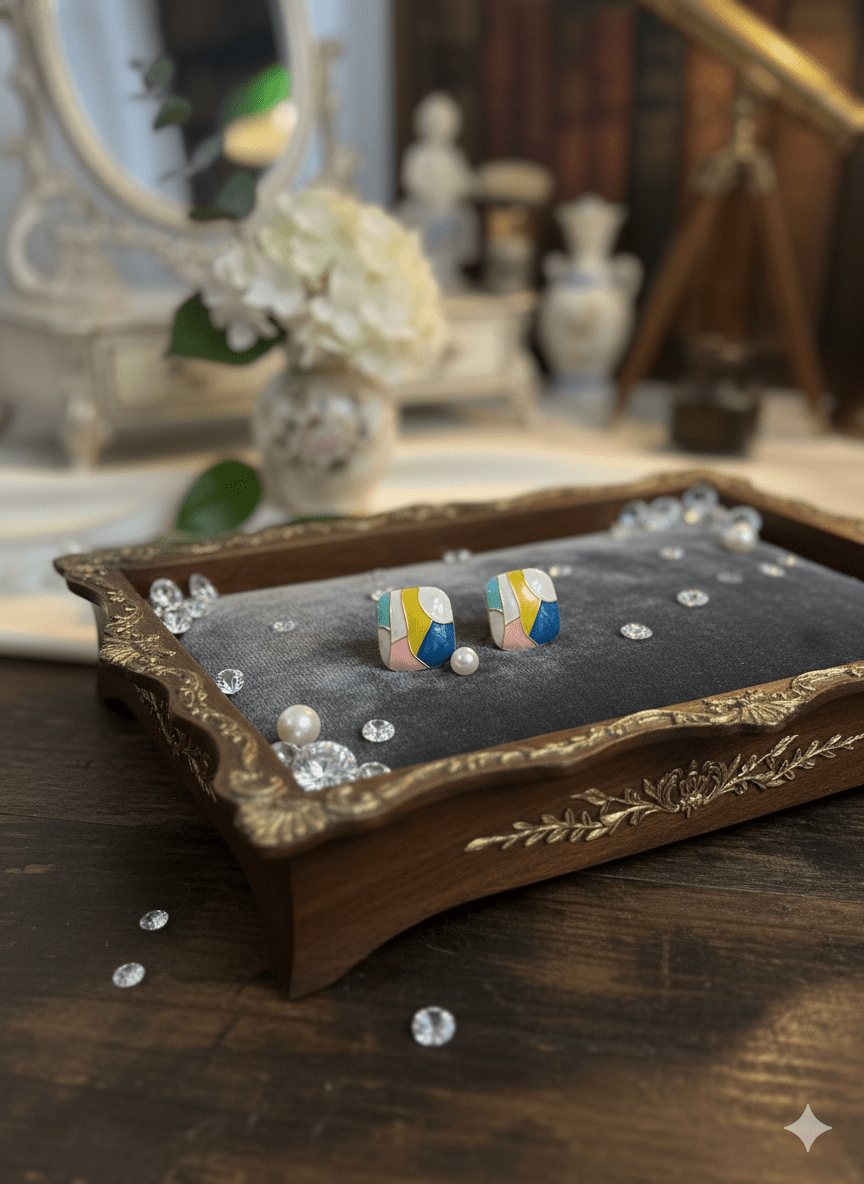 Art Deco Vibrance: The Mondrian Earrings