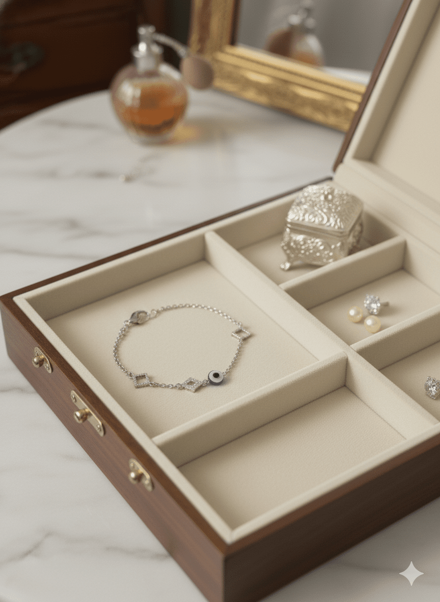 The Azure Gaze: Dual-Strand Elegance Bracelet