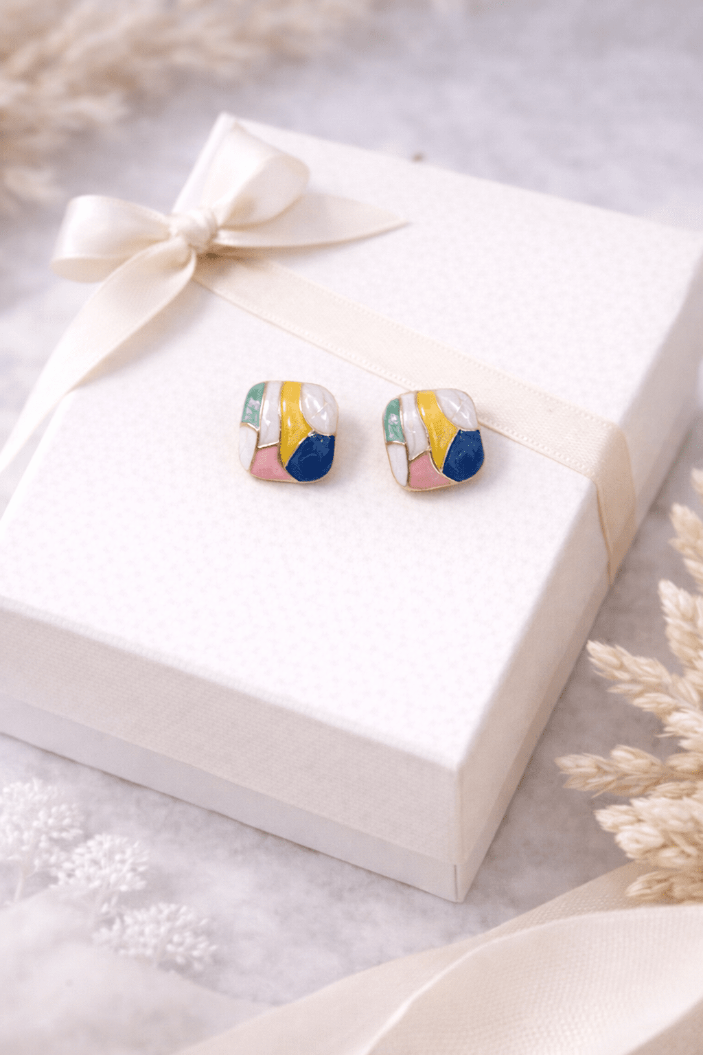 Art Deco Vibrance: The Mondrian Earrings