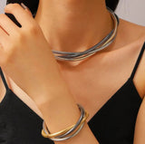 Twist of Elegance Set | Necklace & Bracelet Combo - Kemyu