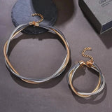 Twist of Elegance Set | Necklace & Bracelet Combo - Kemyu