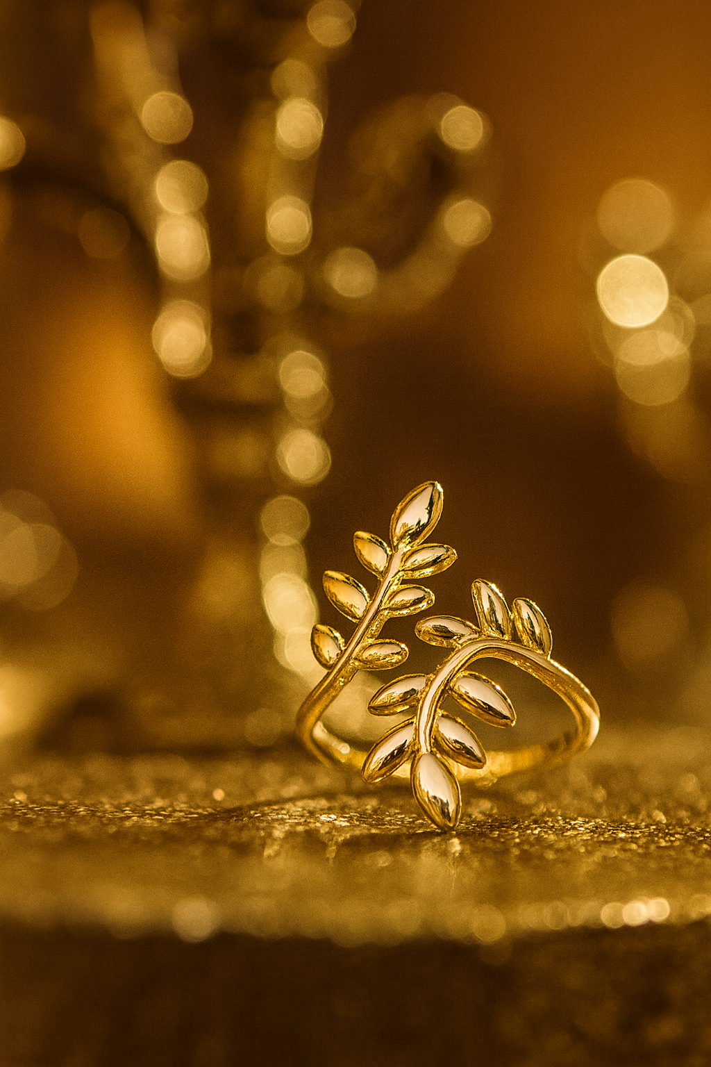 The Royal Vine – Luxe Gold Leaf Ring