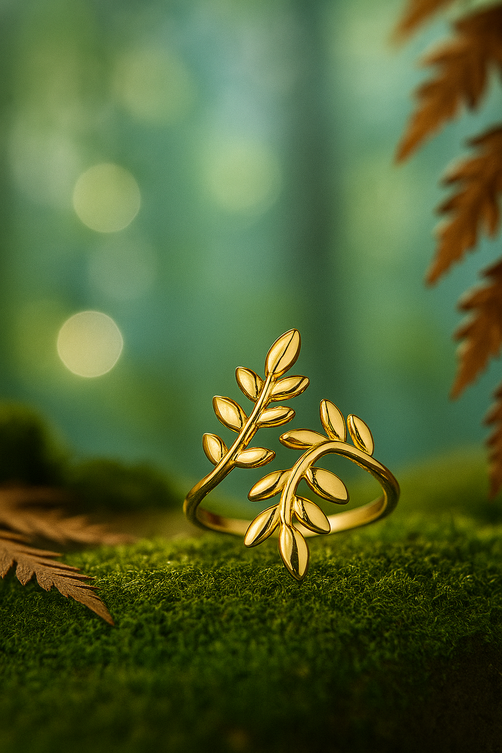 The Royal Vine – Luxe Gold Leaf Ring