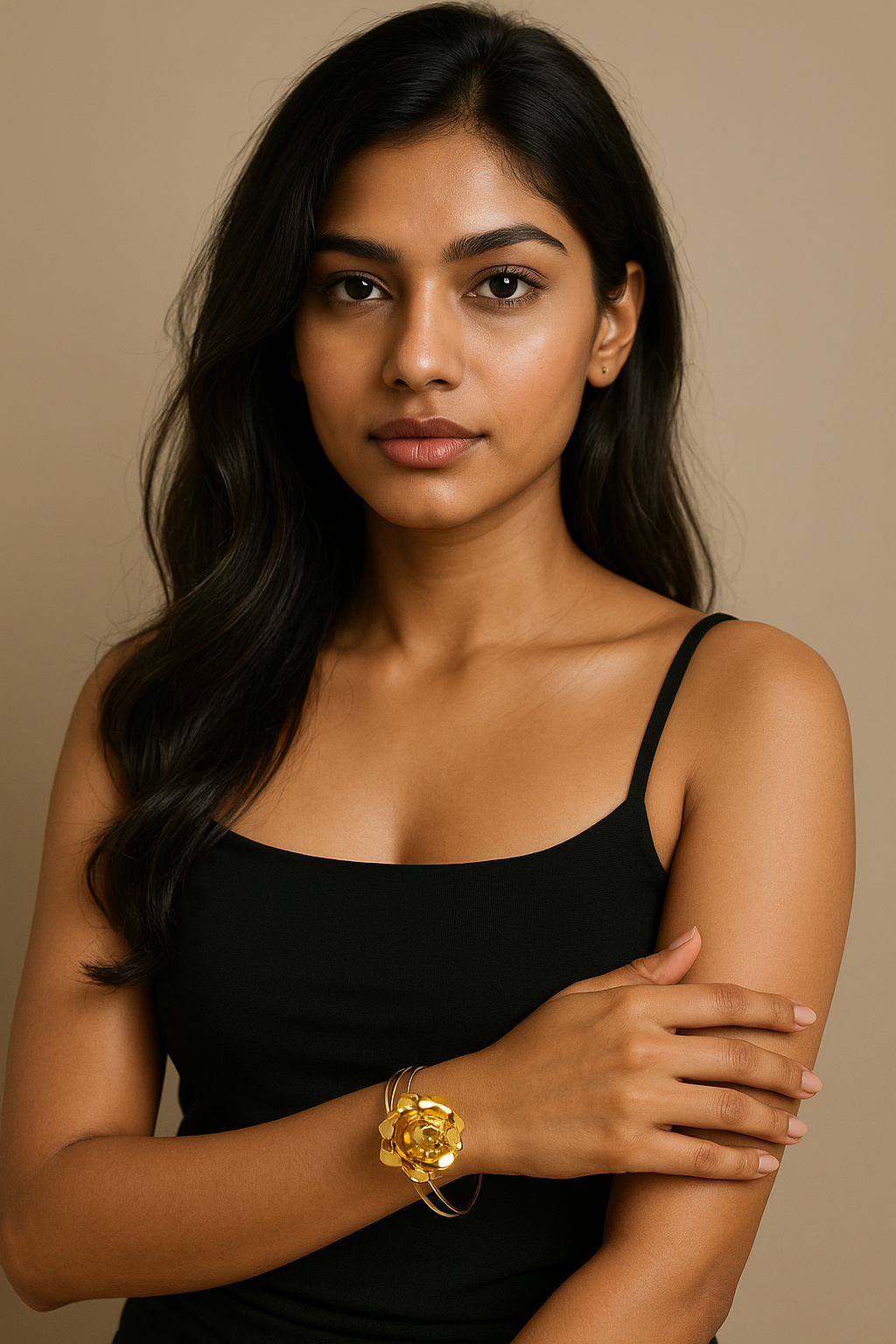 Glow & Grace: The Golden Petal Bangle