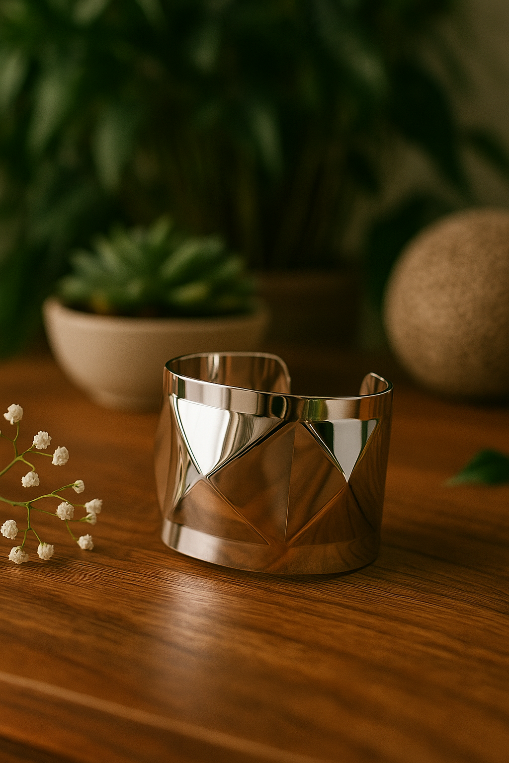 The Statement of Elegance – KEMYU’s Sculpted Silver Cuff