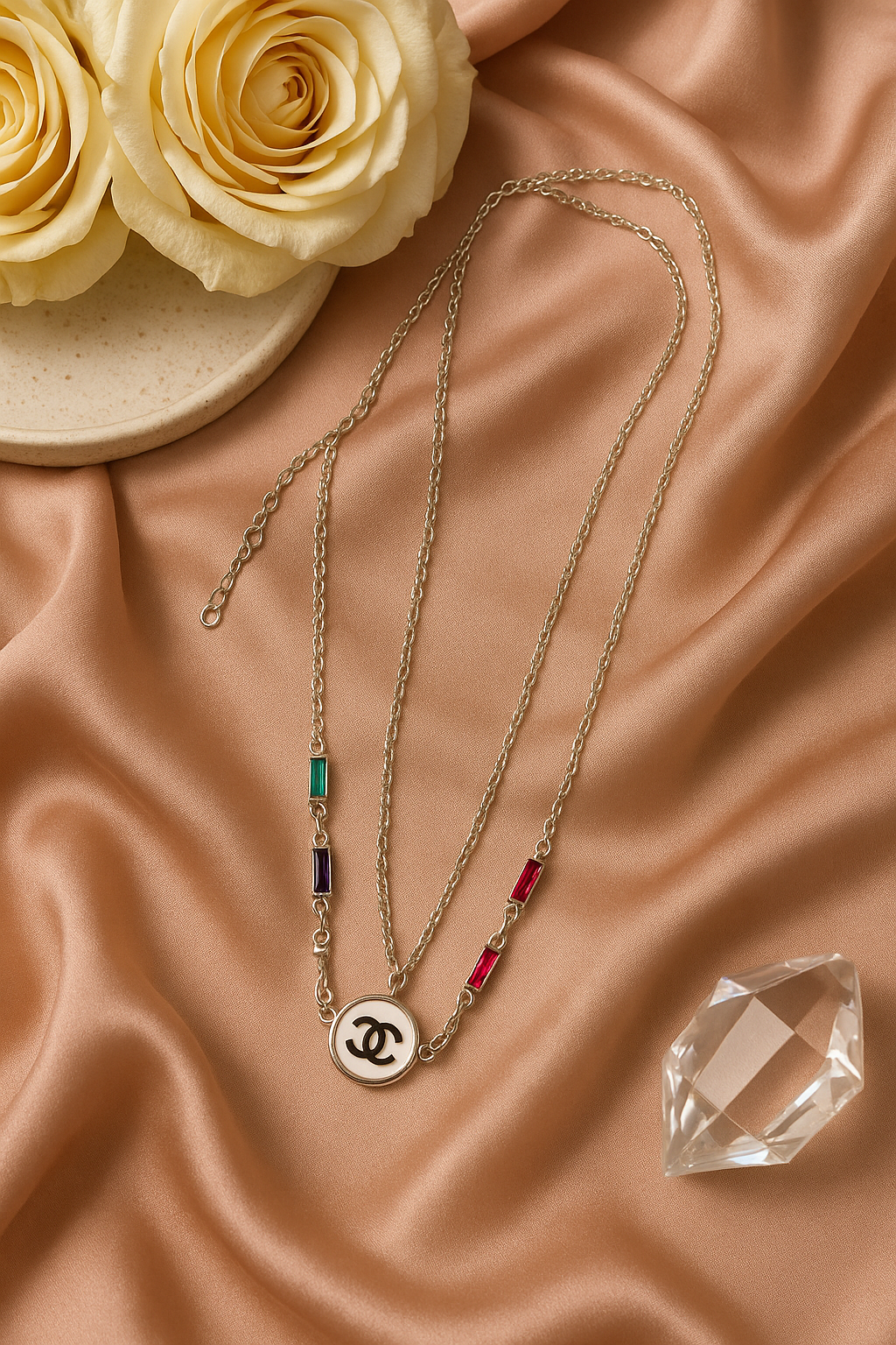 Elegance Redefined: The Iconic Multicolor Charm Necklace