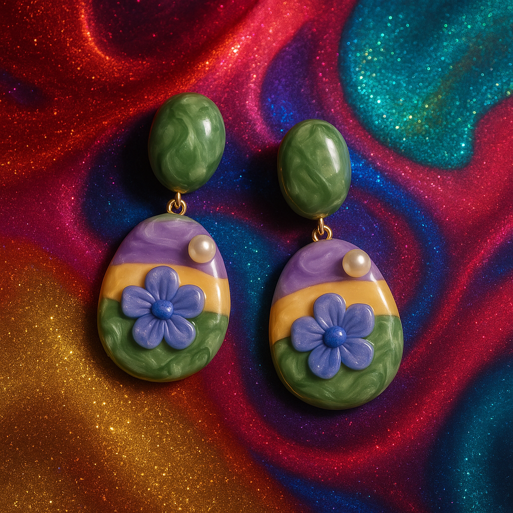 Bloom & Glow – Handcrafted Floral Dangle Earrings