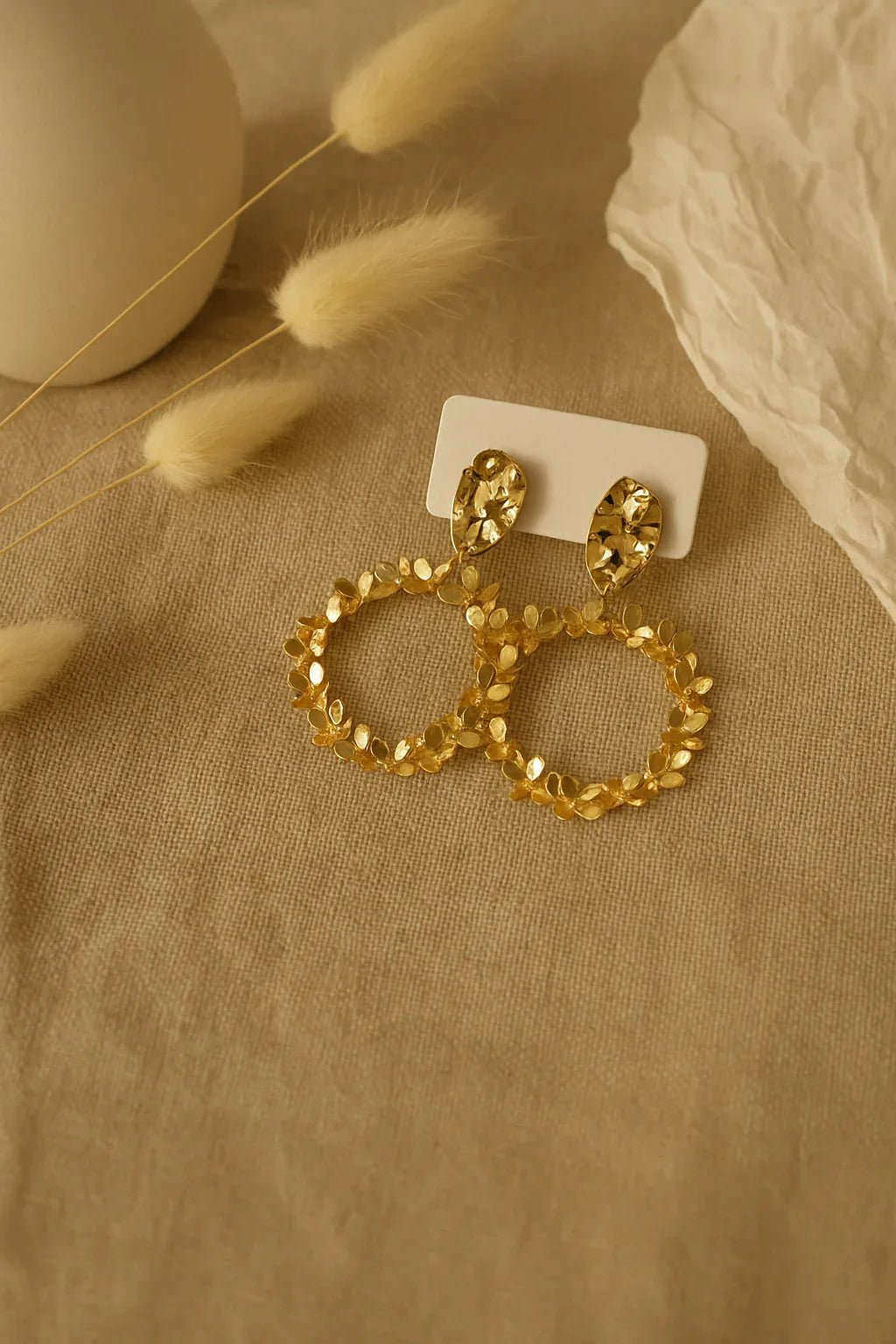 Golden Bloom Hoop Earrings – A Touch of Timeless Radiance - Kemyu