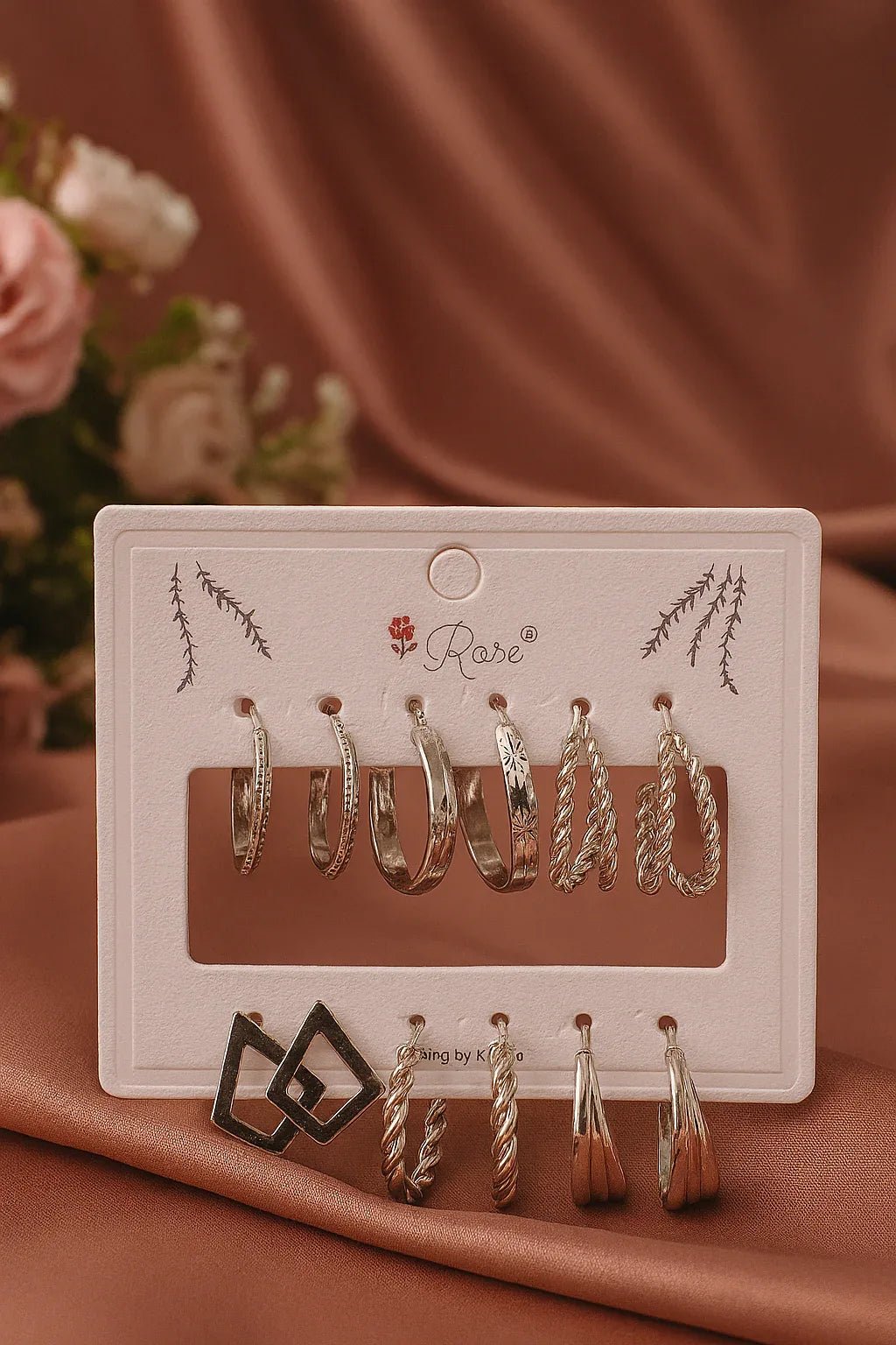Ultimate Silver Hoop Earring Set – 9-in-1 Glam Collection - Kemyu