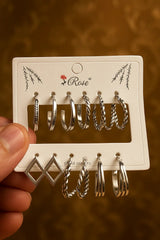 Ultimate Silver Hoop Earring Set – 9-in-1 Glam Collection - Kemyu
